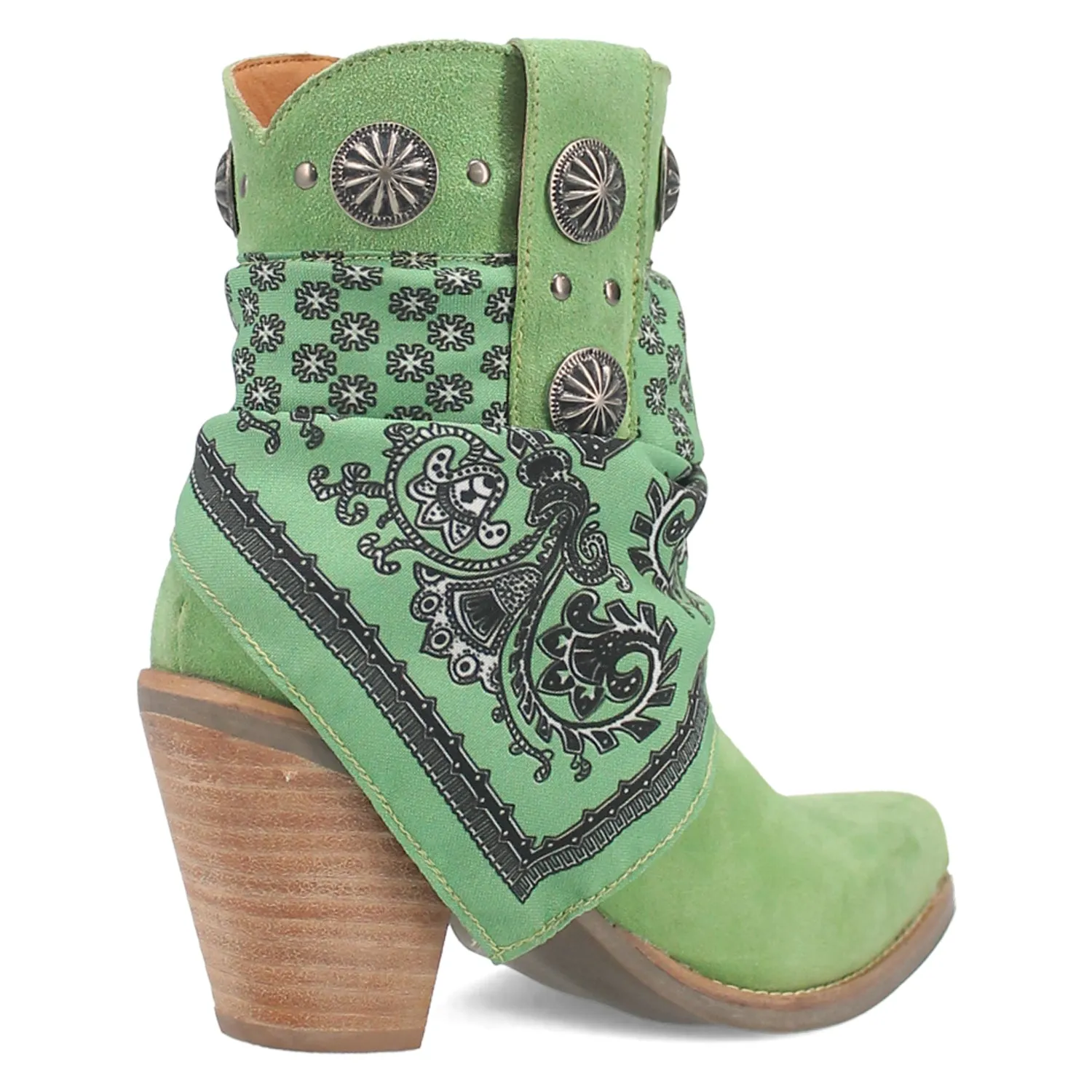 Dingo Womens Bandida Lime Suede Fashion Boots