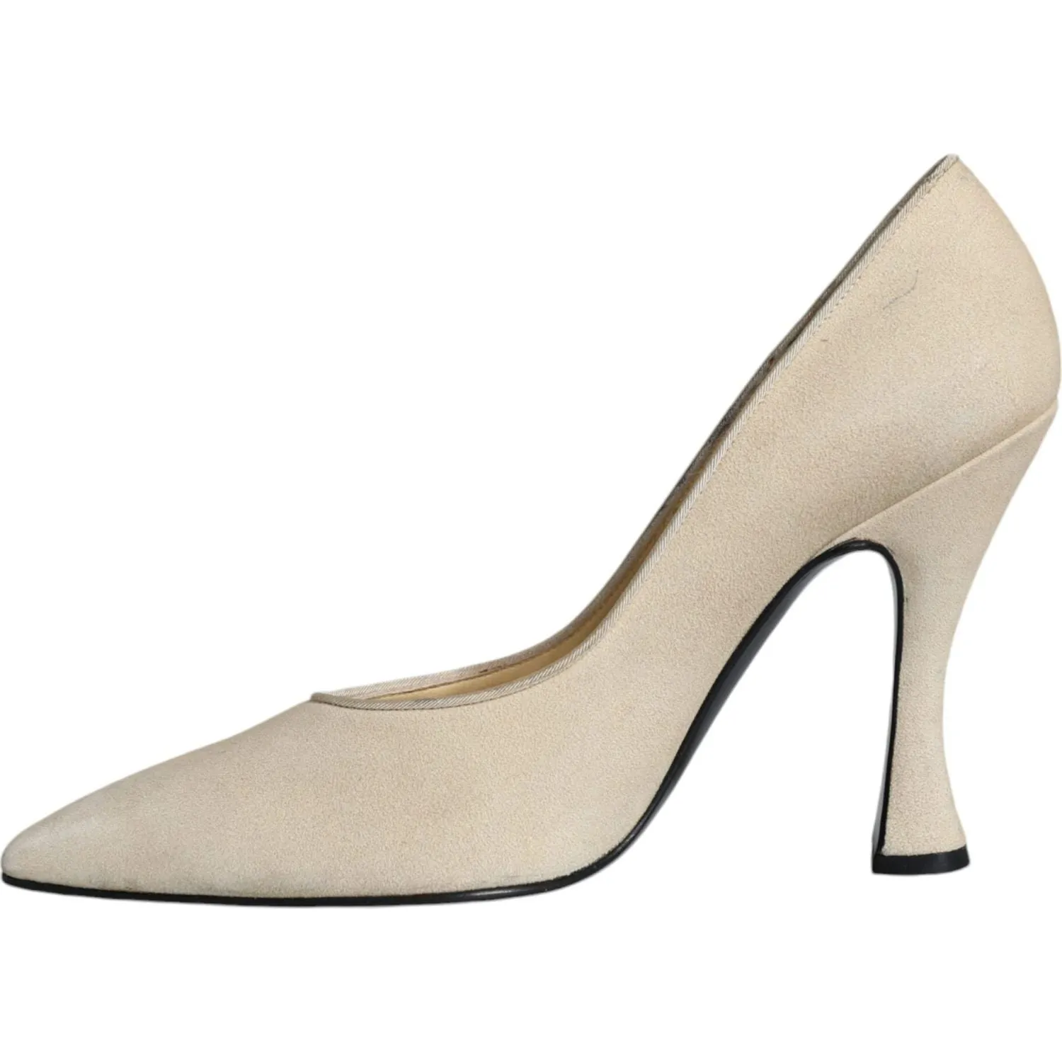 Dolce & Gabbana Beige Suede Leather High Heels Pumps Shoes