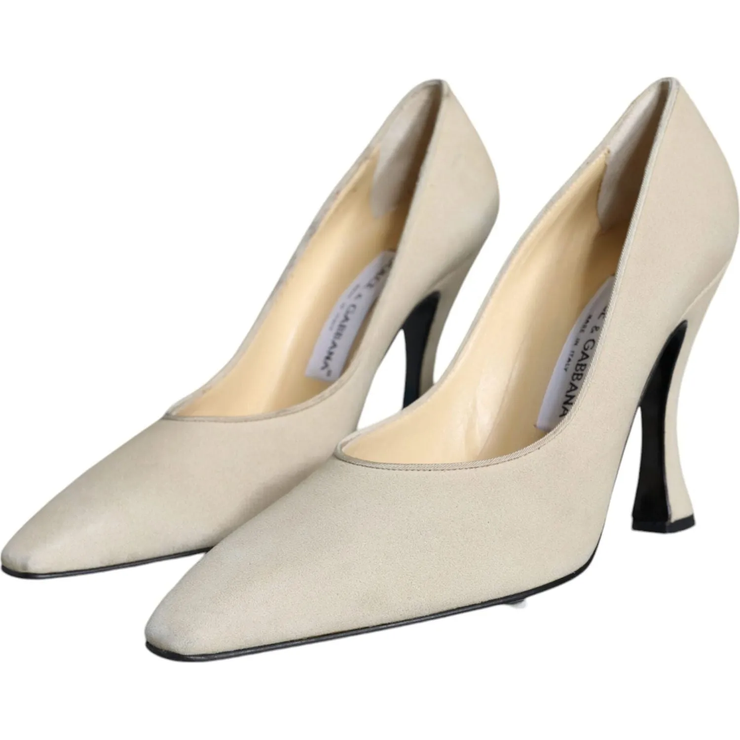 Dolce & Gabbana Beige Suede Leather High Heels Pumps Shoes