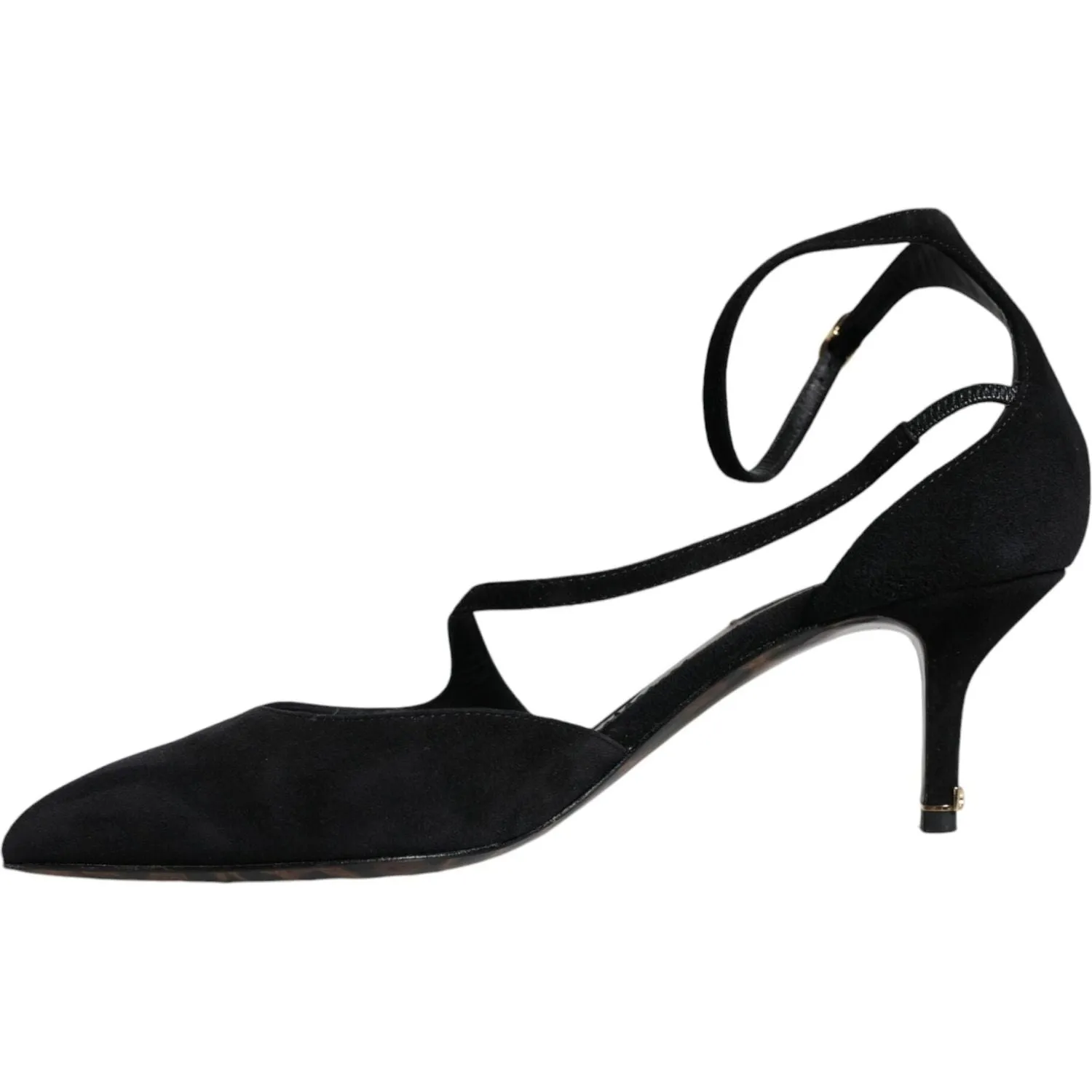 Dolce & Gabbana Black Suede Ankle Strap Heels Pumps Shoes