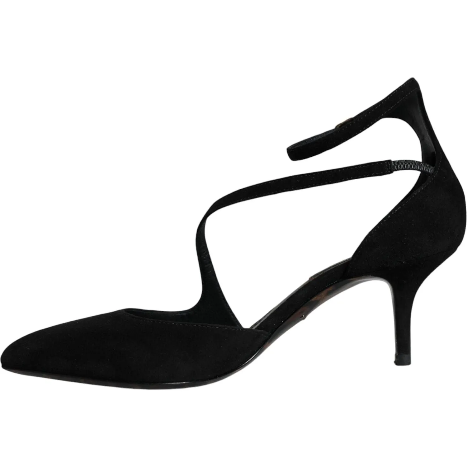 Dolce & Gabbana Black Suede Ankle Strap Pumps Heels Shoes