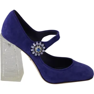 Dolce & Gabbana Elegant Purple Suede Mary Janes Pumps