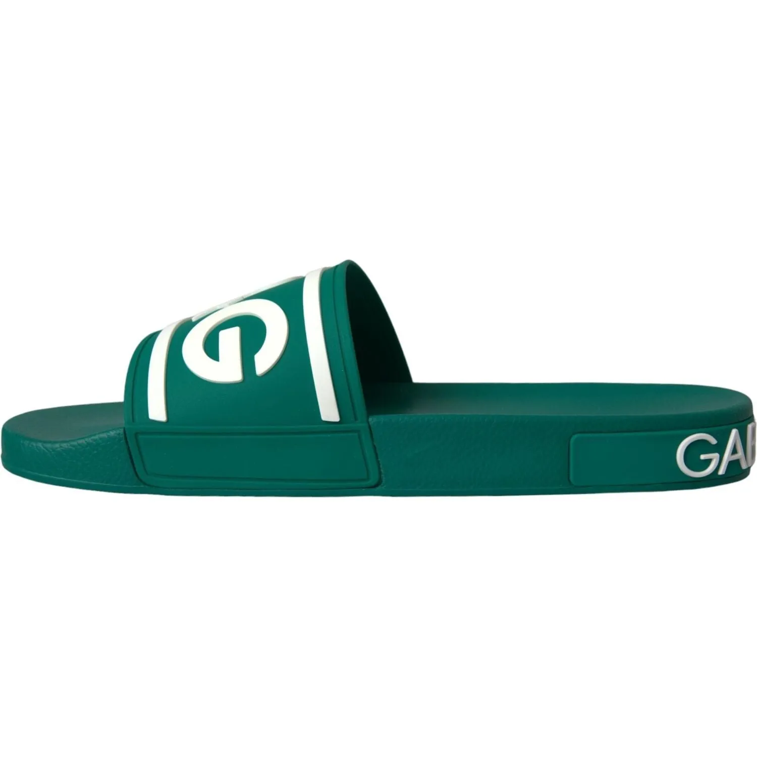 Dolce & Gabbana Green White Sandals Rubber Beachwear Shoes