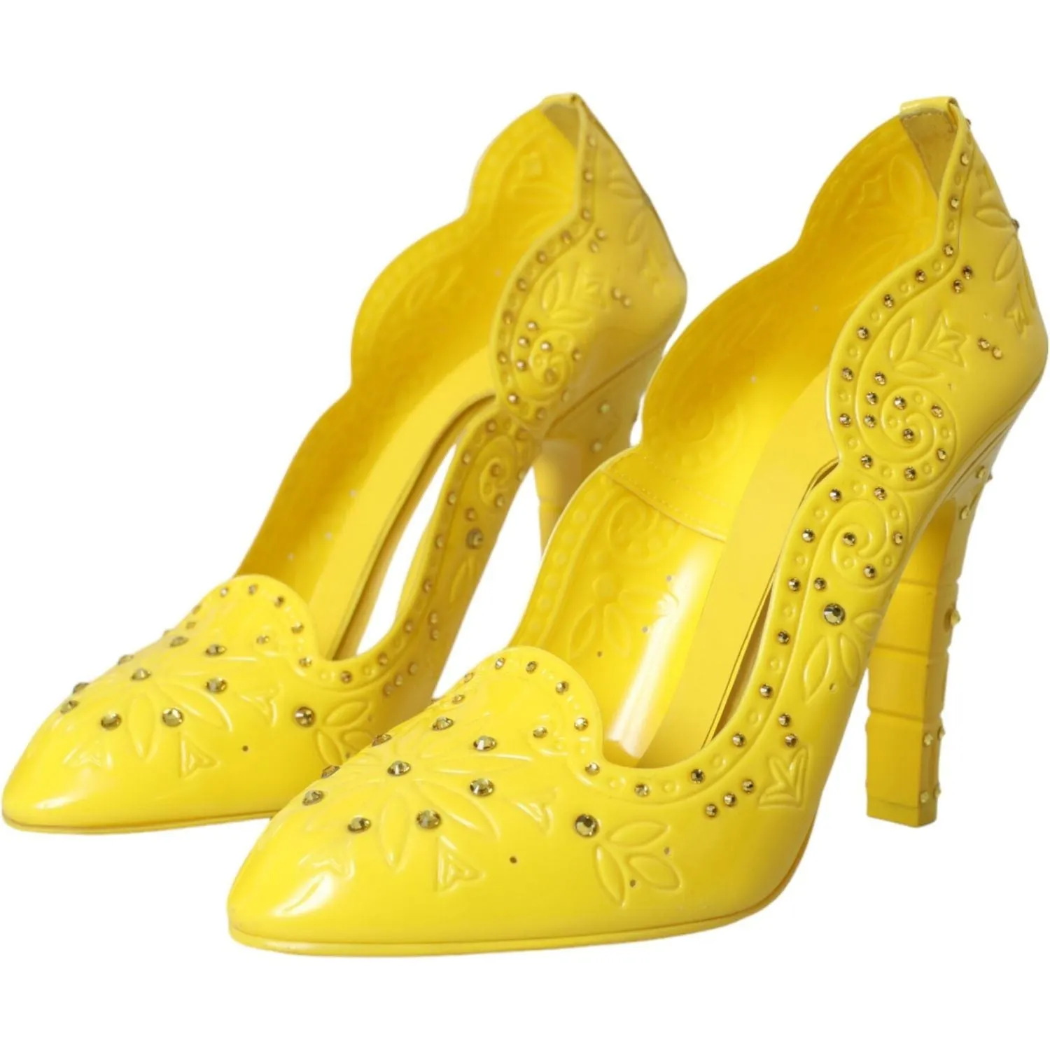 Dolce & Gabbana Yellow Crystal CINDERELLA Heels Pumps Shoes