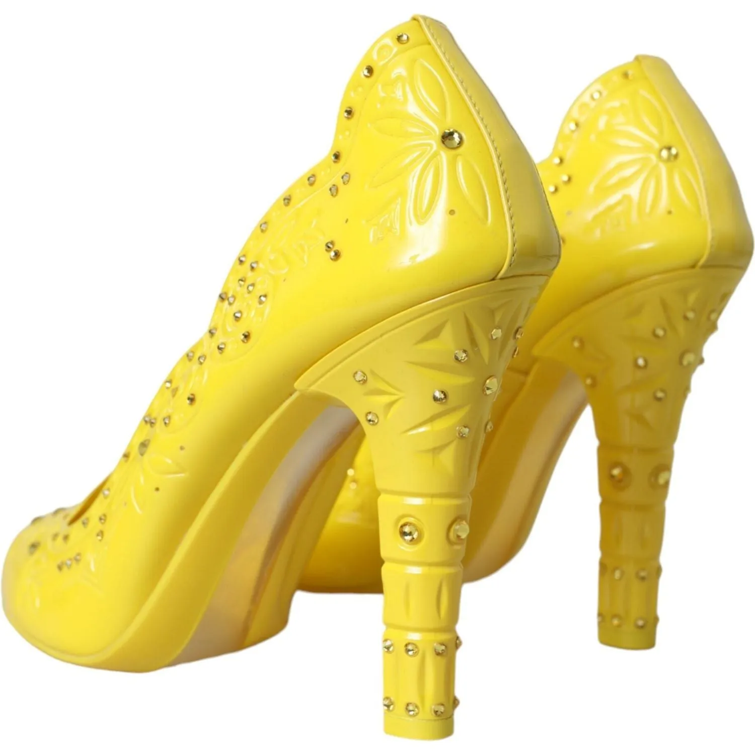 Dolce & Gabbana Yellow Crystal CINDERELLA Heels Pumps Shoes