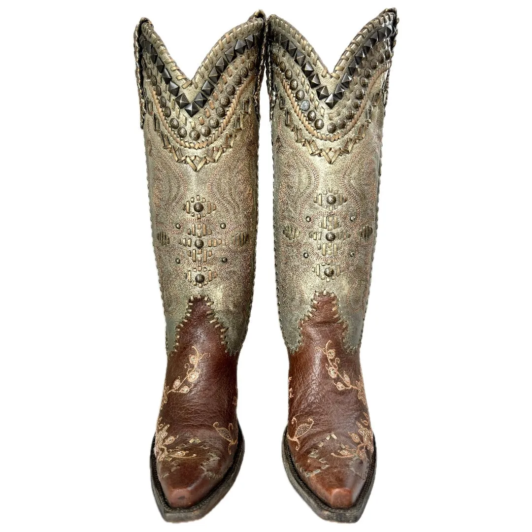 DOUBLE D RANCH Glitter Gultch Studded Knee High Cowboy Boots