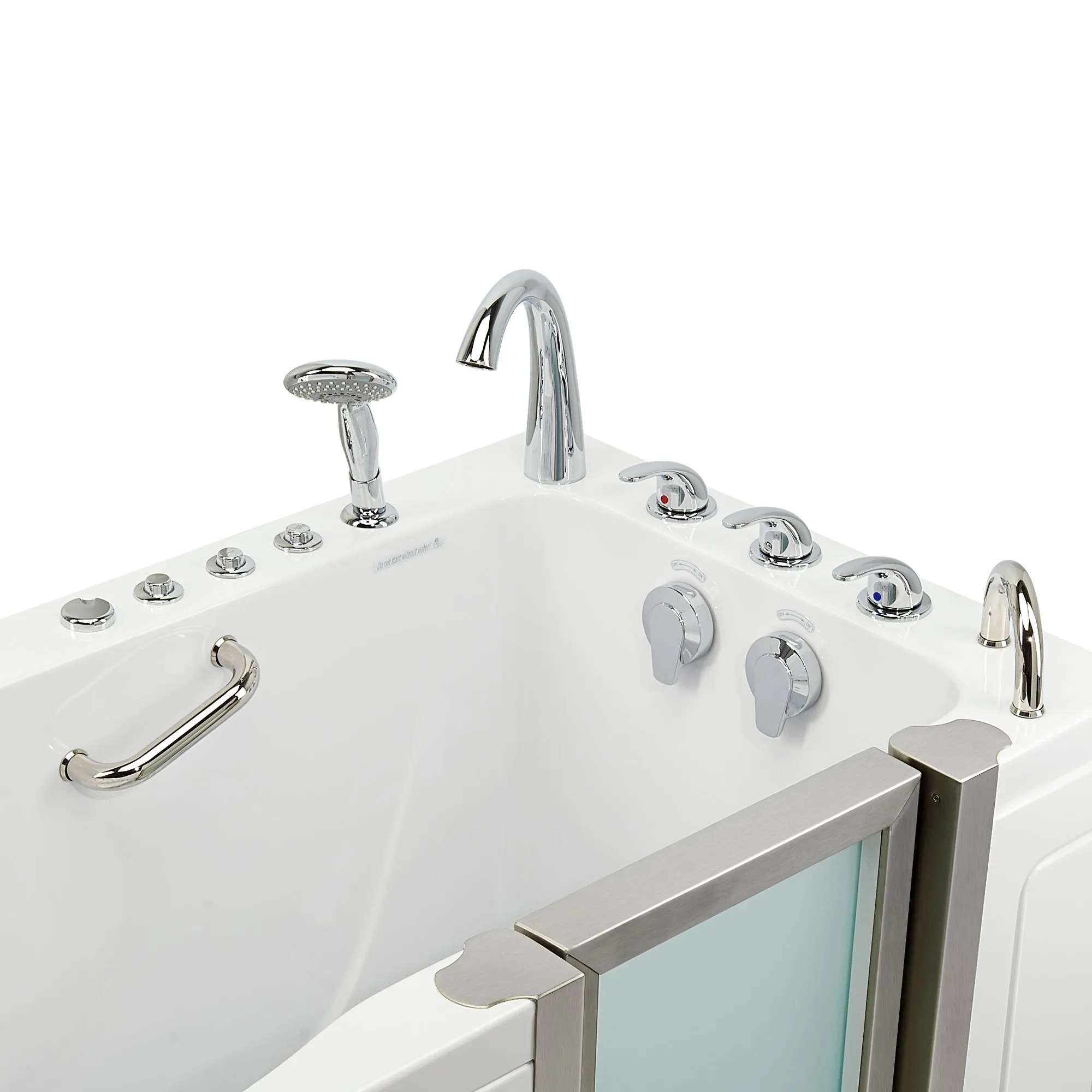 Ella's Bubbles Deluxe Walk-In Tub (29.5″W x 55″L) with Acrylic Inward Swinging Door.