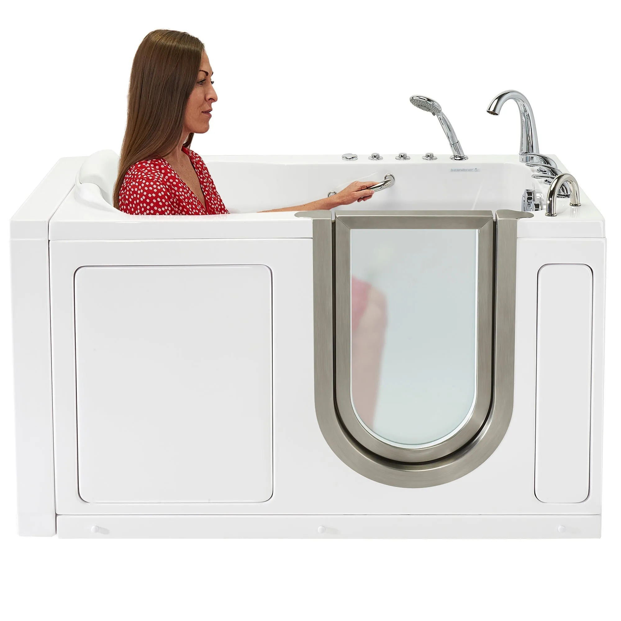 Ella's Bubbles Deluxe Walk-In Tub (29.5″W x 55″L) with Acrylic Inward Swinging Door.