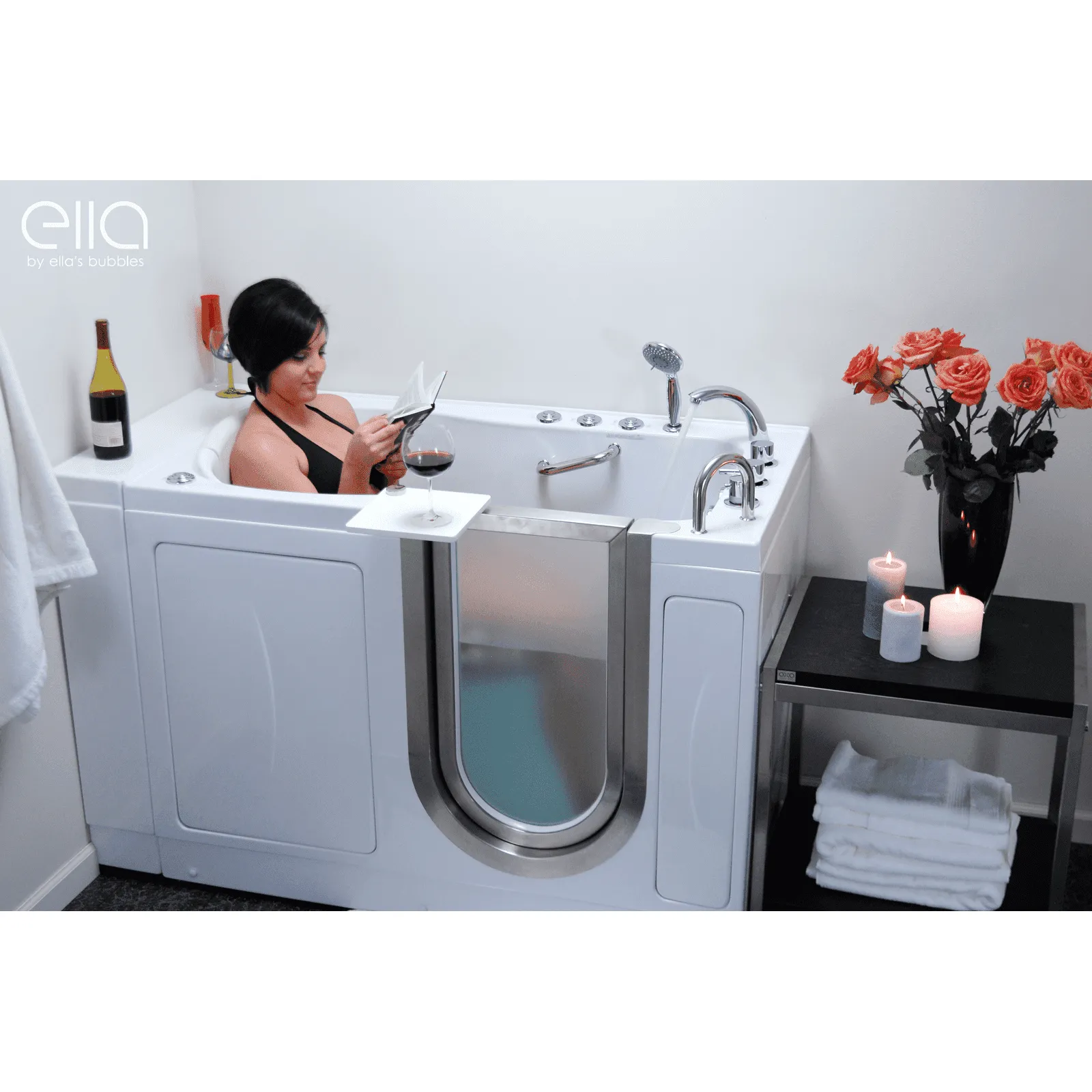 Ella's Bubbles Petite - Acrylic Inward Swinging Door Walk-In Tub (27.5″W x 52.25″L)