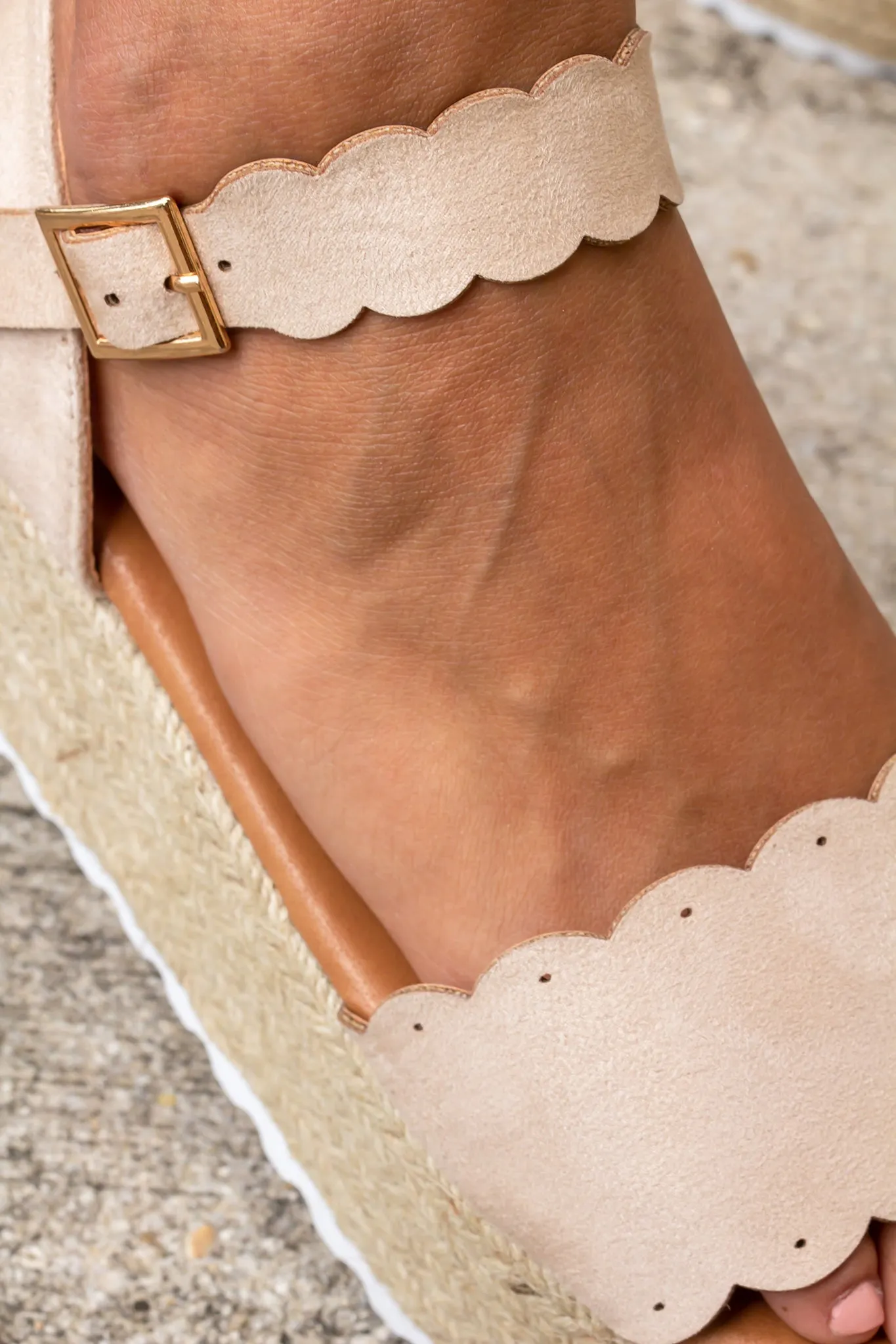 Emma Beige Platform Sandals