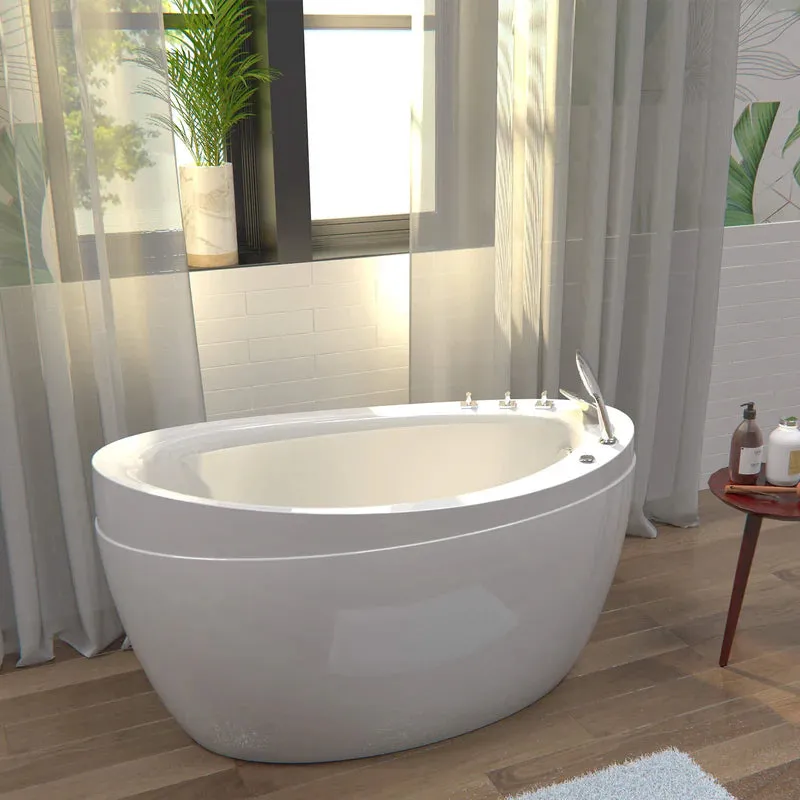 Empava Bathtub 48" Freestanding Japanese Style Air Massage Soaking with Reversible Drain New