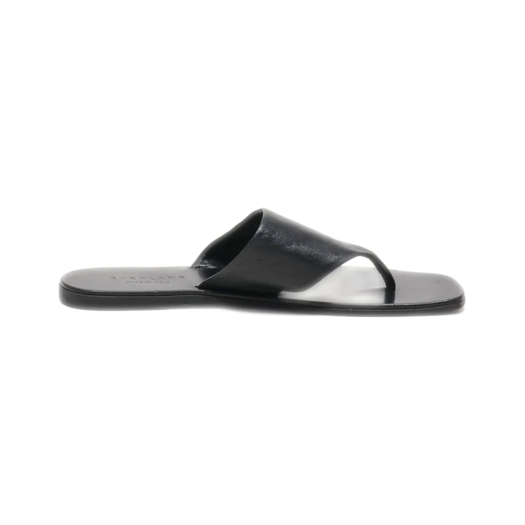 Everlane Flat Sandals Leather Black Colour For Women