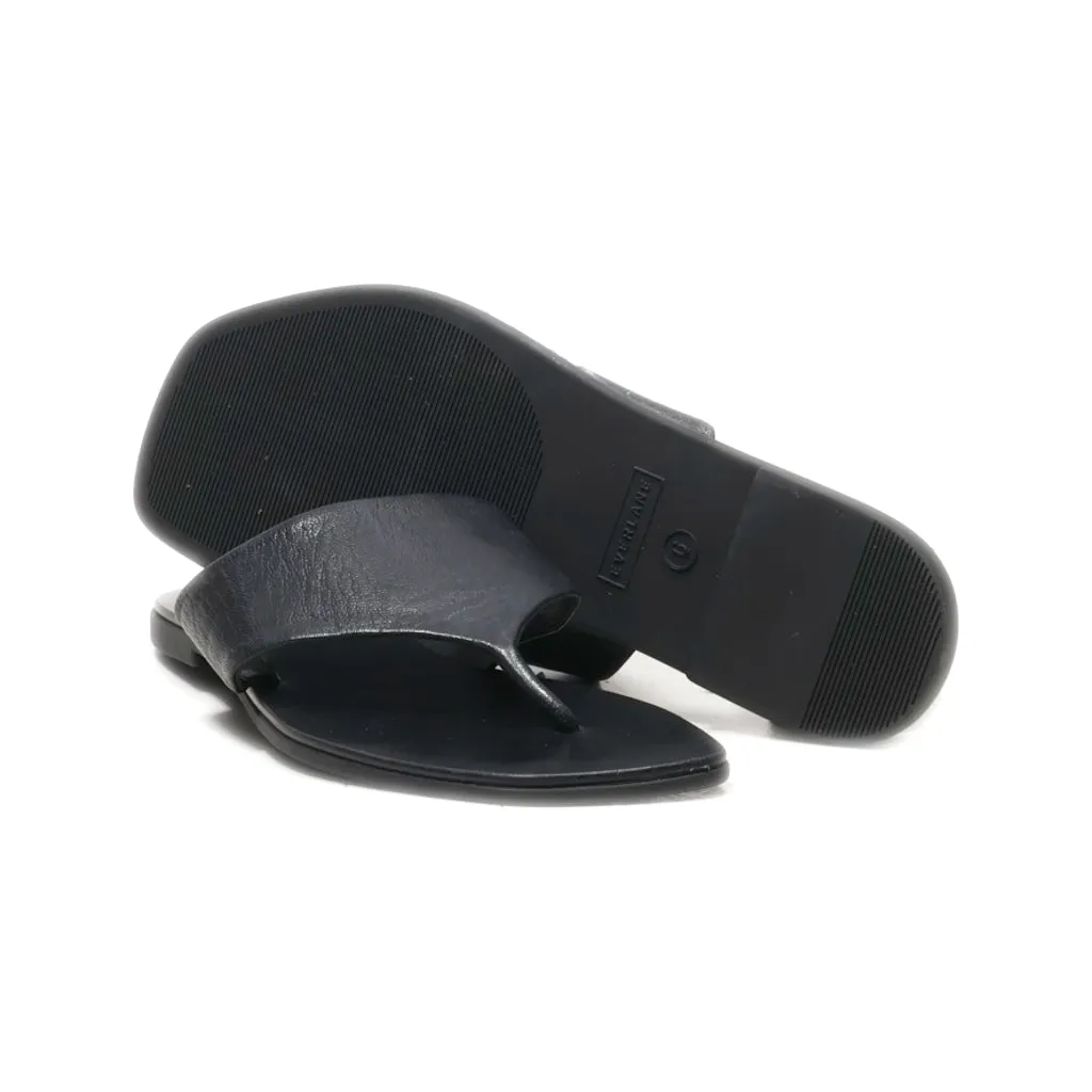 Everlane Flat Sandals Leather Black Colour For Women