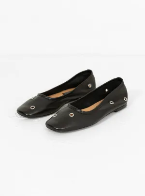 Eyelet Ballerina Black