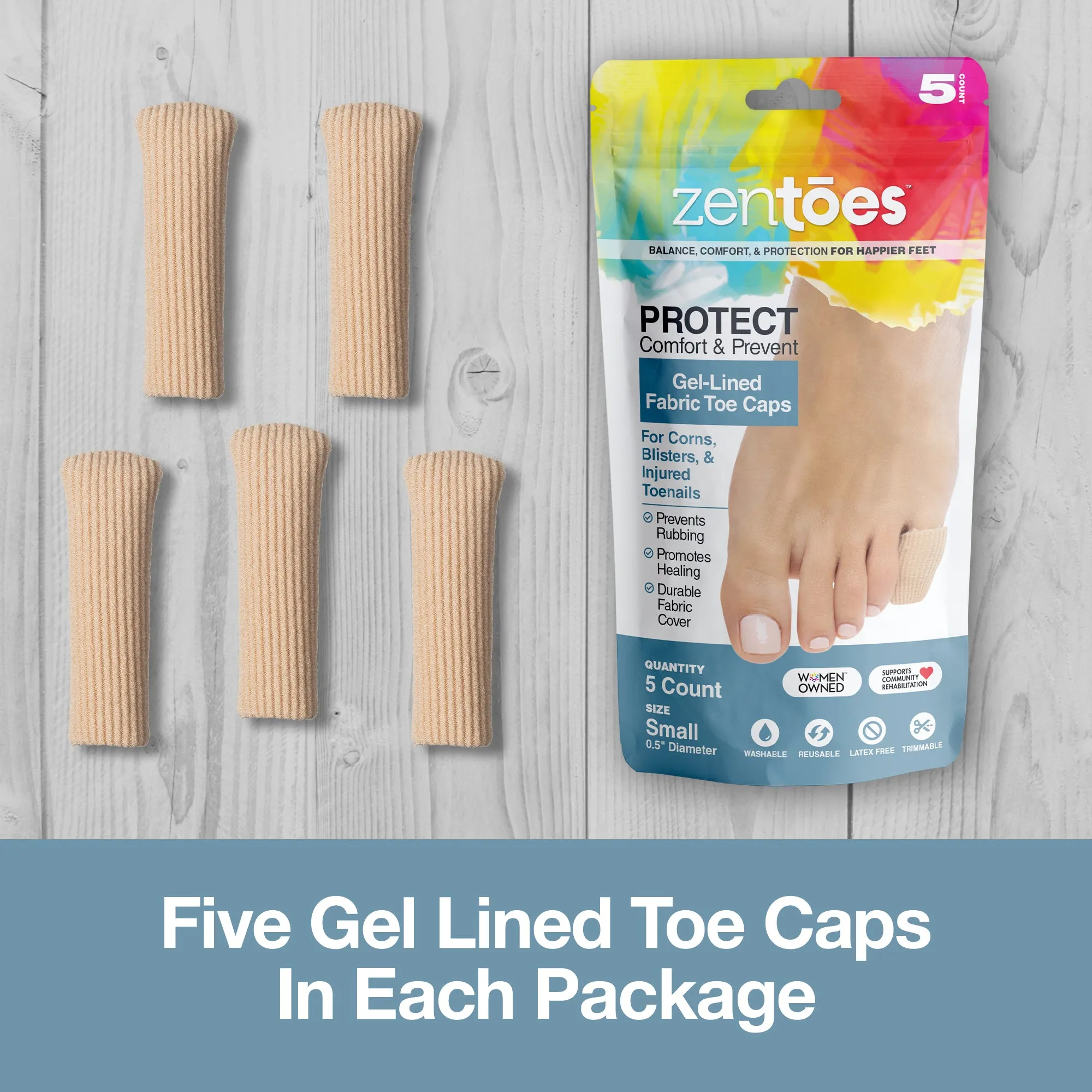 Fabric Covered Gel Toe Caps