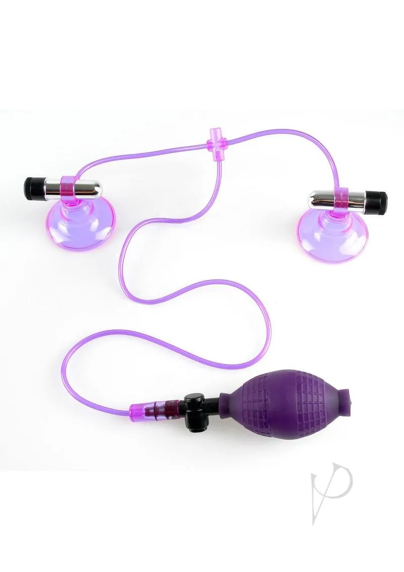 Fetish Fantasy Series Vibrating Nipple Suckers Pump Purple