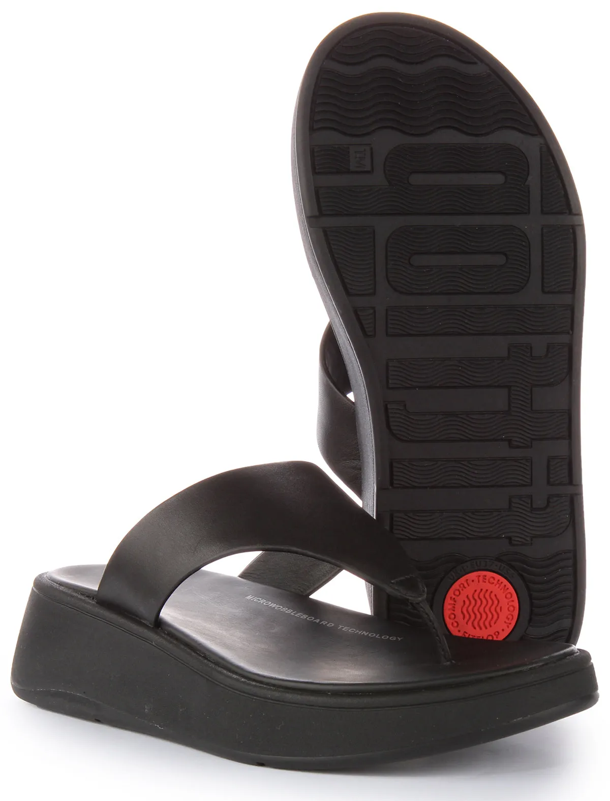 Fitflop Toe Post Platform In Black For Women