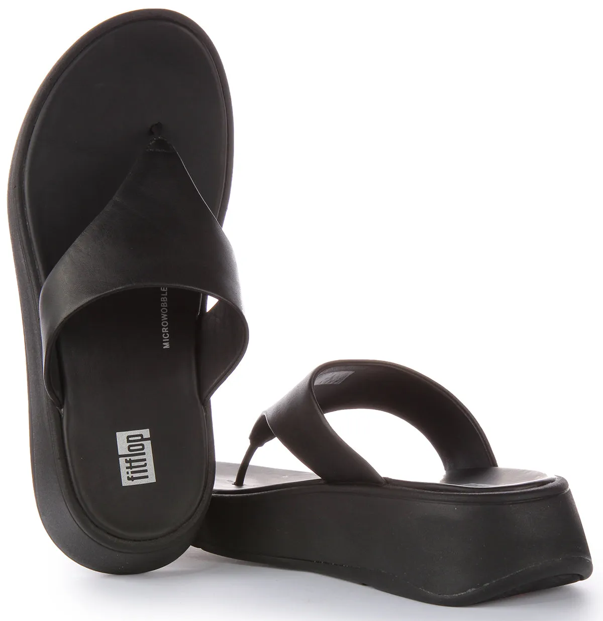 Fitflop Toe Post Platform In Black For Women