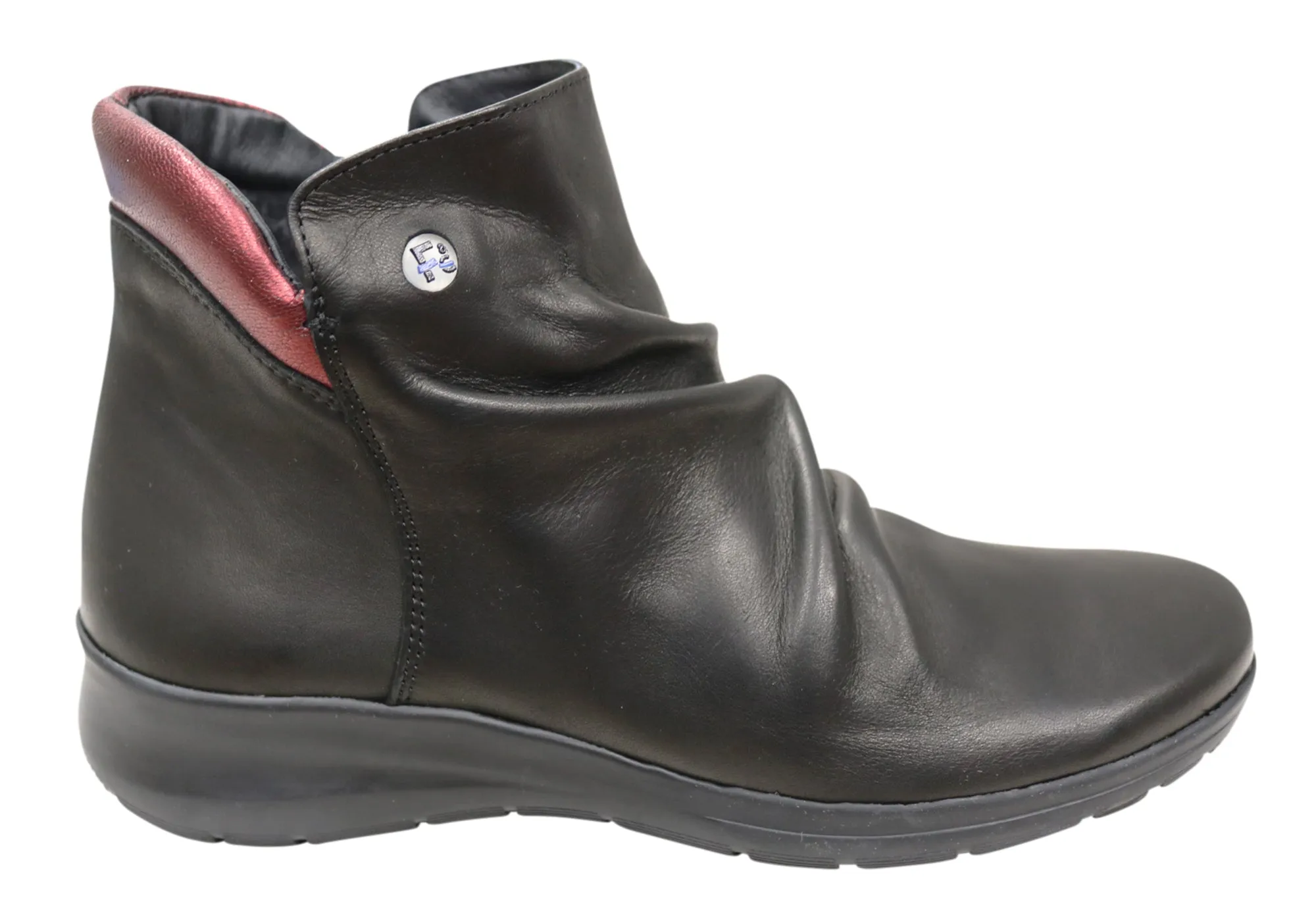 Flex & Go Melo Womens Comfortable Leather Ankle Boots Made In Portugal