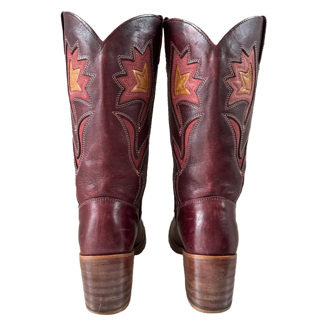 FRYE Vintage Sabrina Floral Campus Cowboy Boots