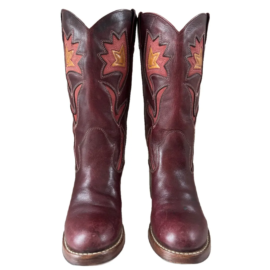 FRYE Vintage Sabrina Floral Campus Cowboy Boots