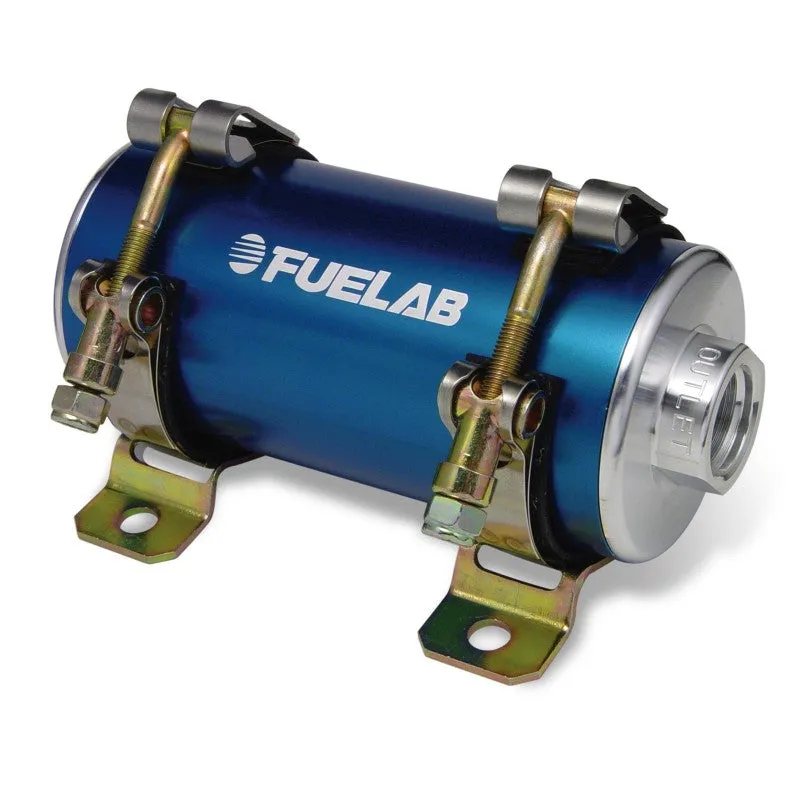 FUELAB 40402-3 Carbureted In-Line Fuel Pump PRODIGY (160 GPH @ 10 PSI, 35 PSI max, up to 1600 HP) Blue