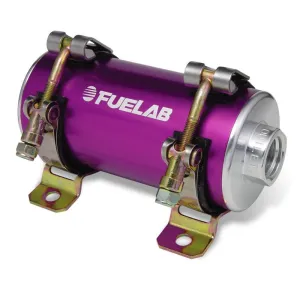 FUELAB 41404-4 Carbureted In-Line Fuel Pump PRODIGY (200 GPH @ 20 PSI, 30 PSI max, up to 2000 HP) Purple