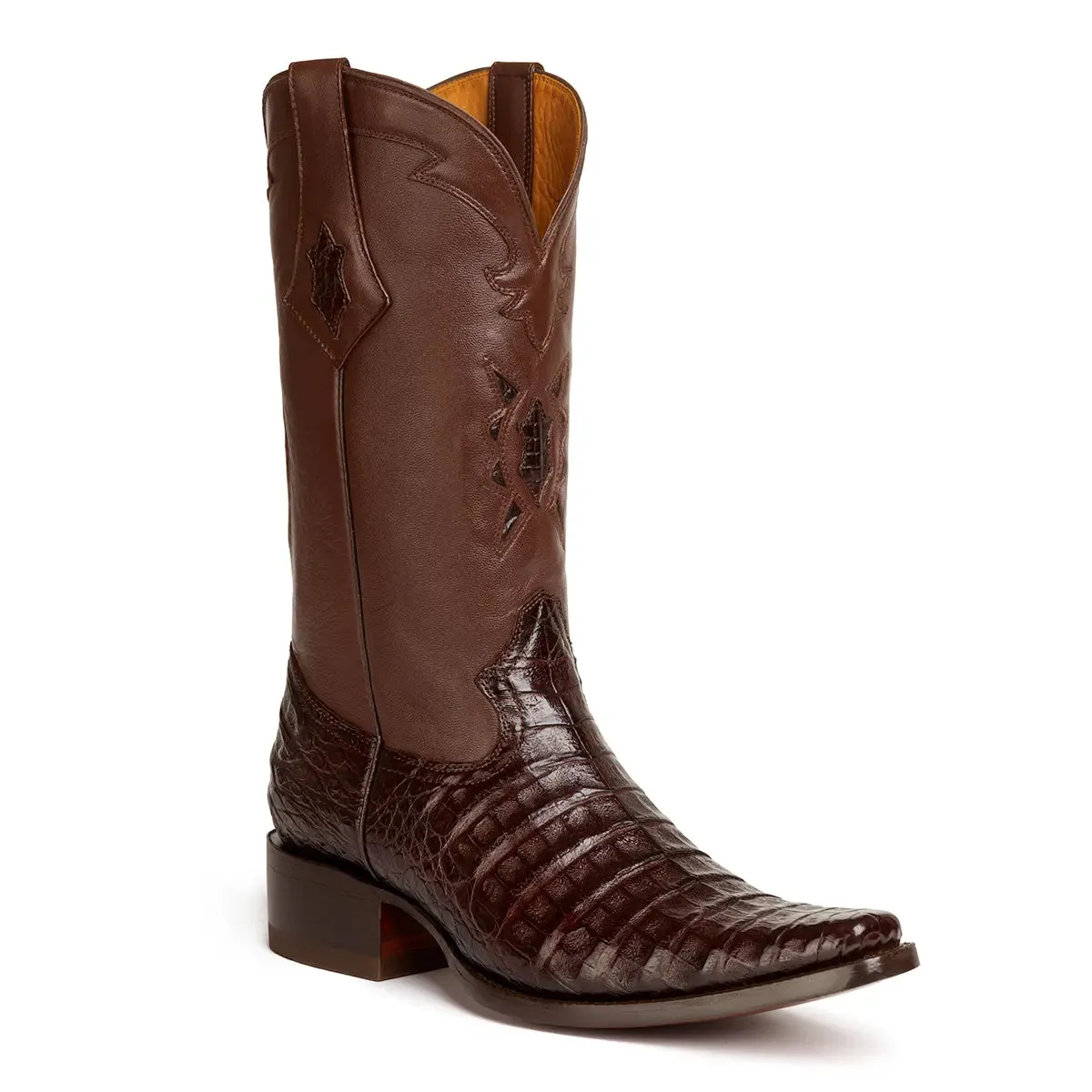 Gavel Men's Vicente Caiman Belly Cut Spanish Toe Boot - Brown