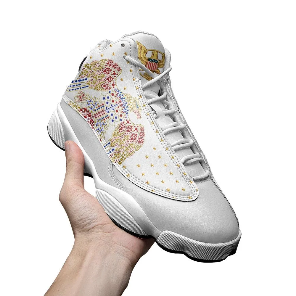 Gearhomie Elvis Aloha Eagle Unisex AJ13 Shoes White