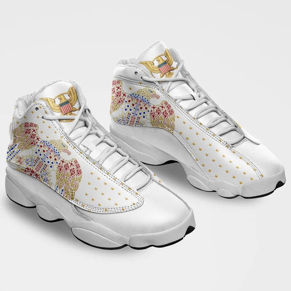 Gearhomie Elvis Aloha Eagle Unisex AJ13 Shoes White