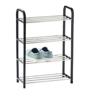 Giant Value 4 Tier Shoe Rack, Black