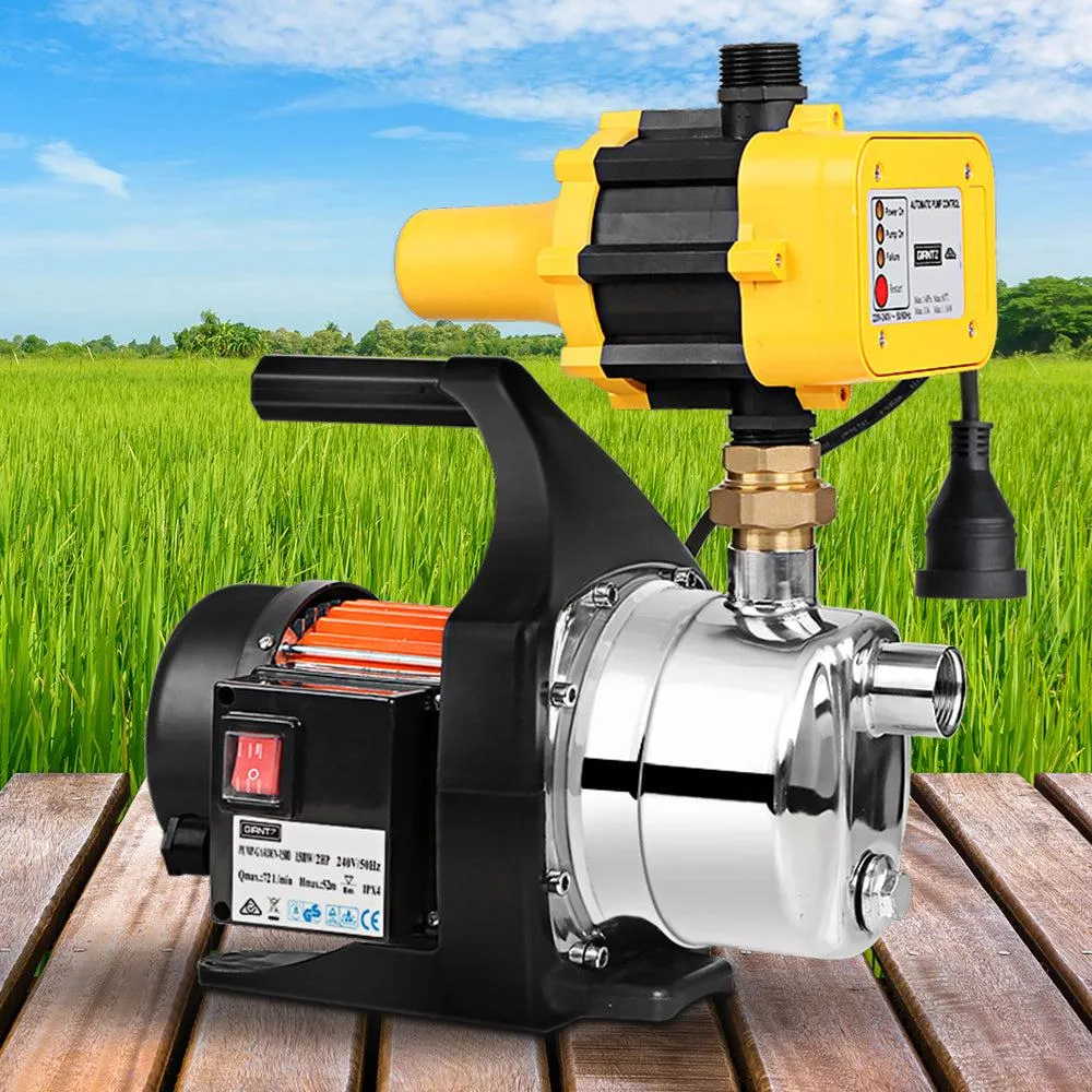 Giantz Garden Water Pump High Pressure 1500W Tank Rain Farm Irrigation House Yellow