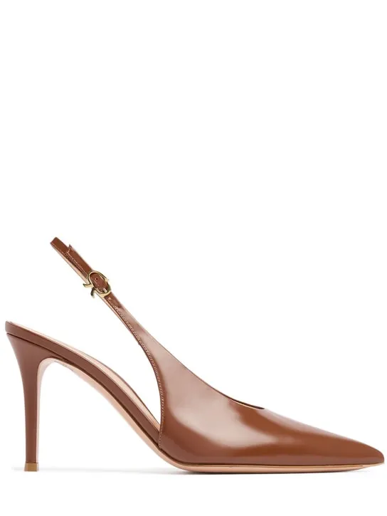 Gianvito Rossi   85mm Tokio leather slingback pumps 