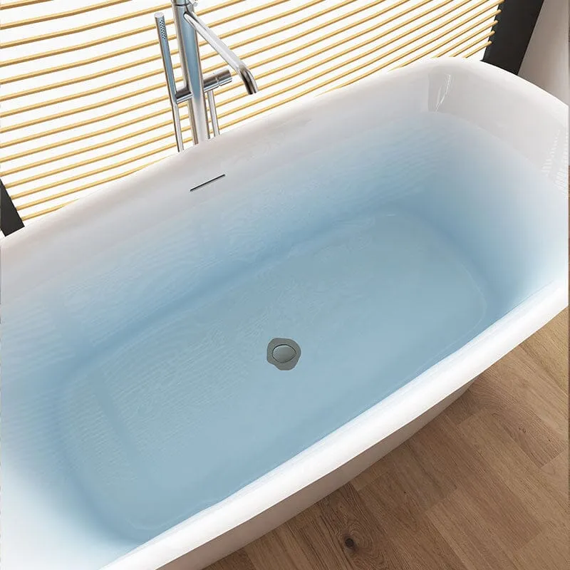 Giving Tree 59'' Acrylic Curve Shape Freestanding Bathtub Japanese Soaking Tub