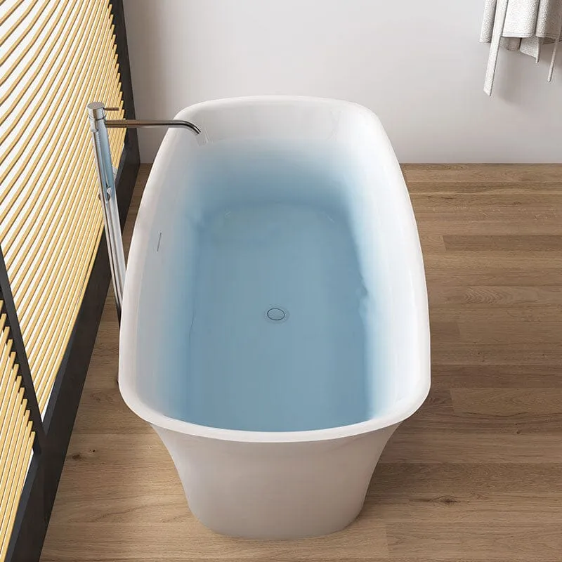 Giving Tree 59'' Acrylic Curve Shape Freestanding Bathtub Japanese Soaking Tub