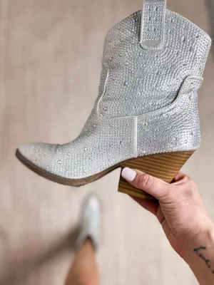 Have it All Silver Rhinestone Booties