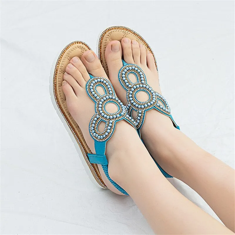 High quality summer simple women flat sandals bohemian b