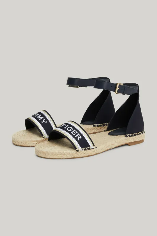 Hilfiger Monotype Webbing Strap Espadrille Sandals