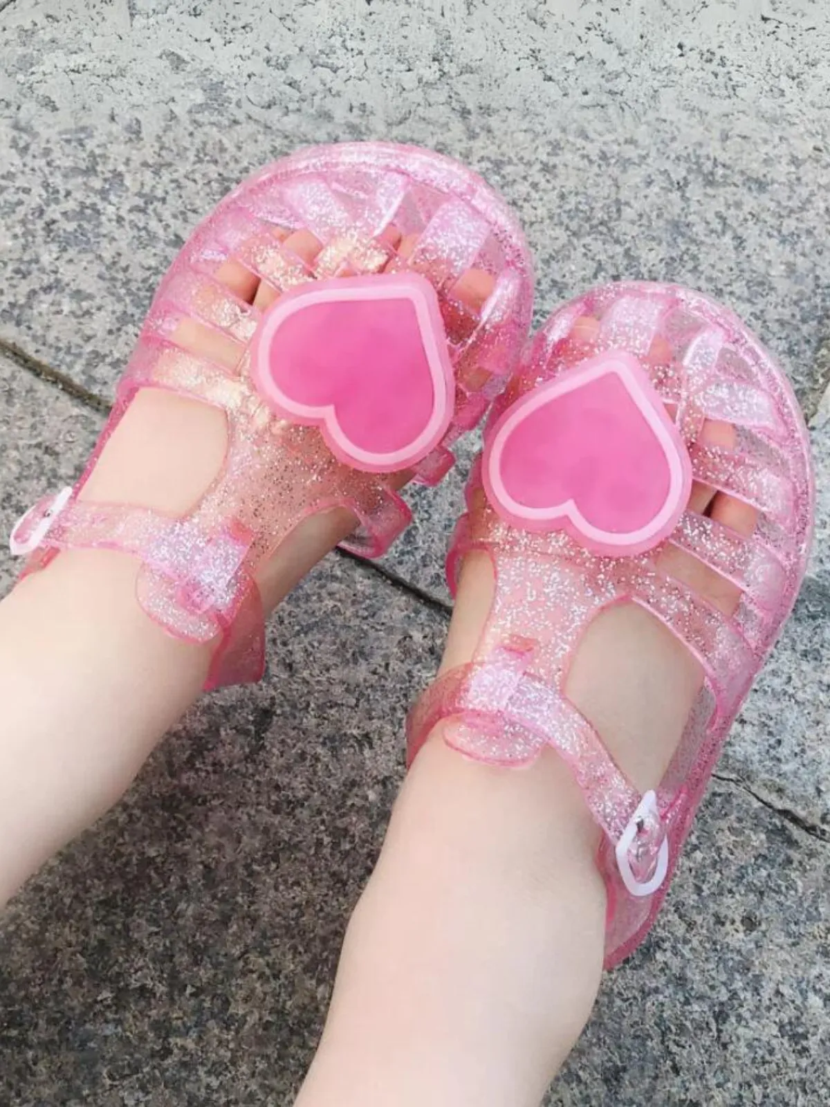 In Step Jelly Heart Sandals by Liv and Mia