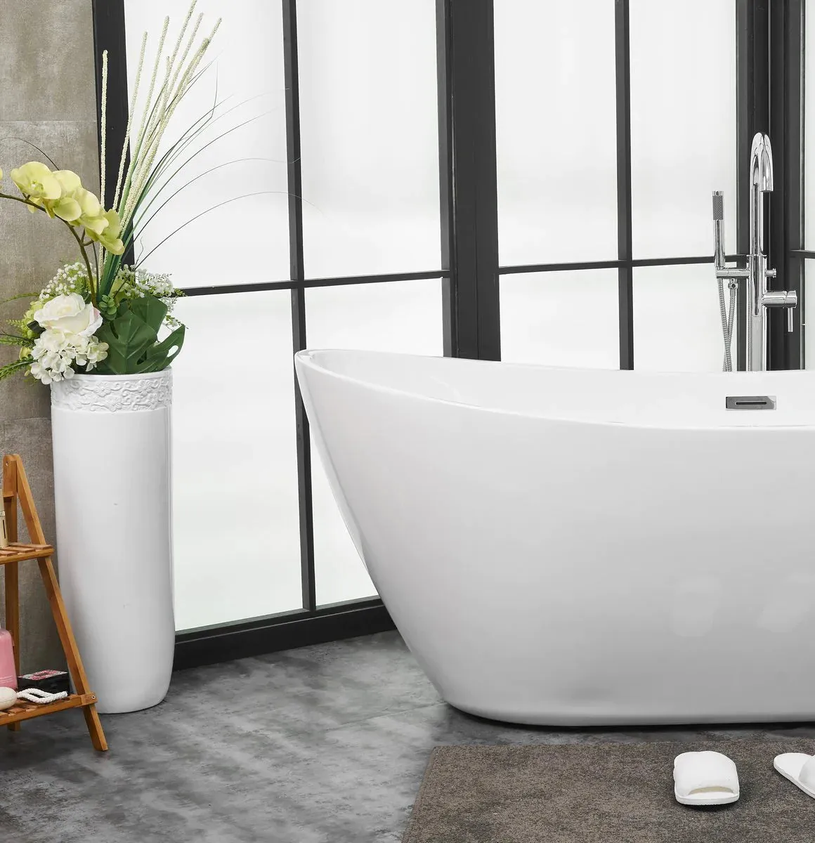 Ines 72" Soaking Double Slipper Bathtub