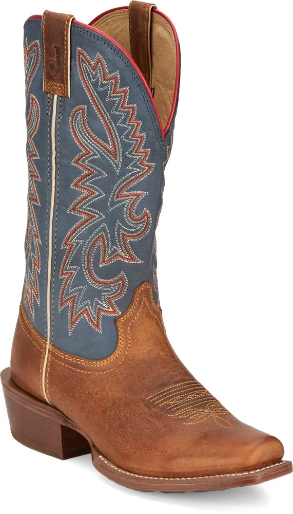 Justin® Men's Light Brown Goat Square Toe Cowboy Boots