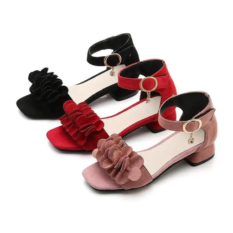 Kids Princess Flower Sandals: Stylish Leather Shoes for Girls - Ideal for Summer