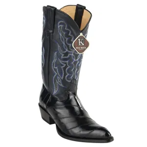 King Exotic Men's Navy Eel Skin Cowboy Boots