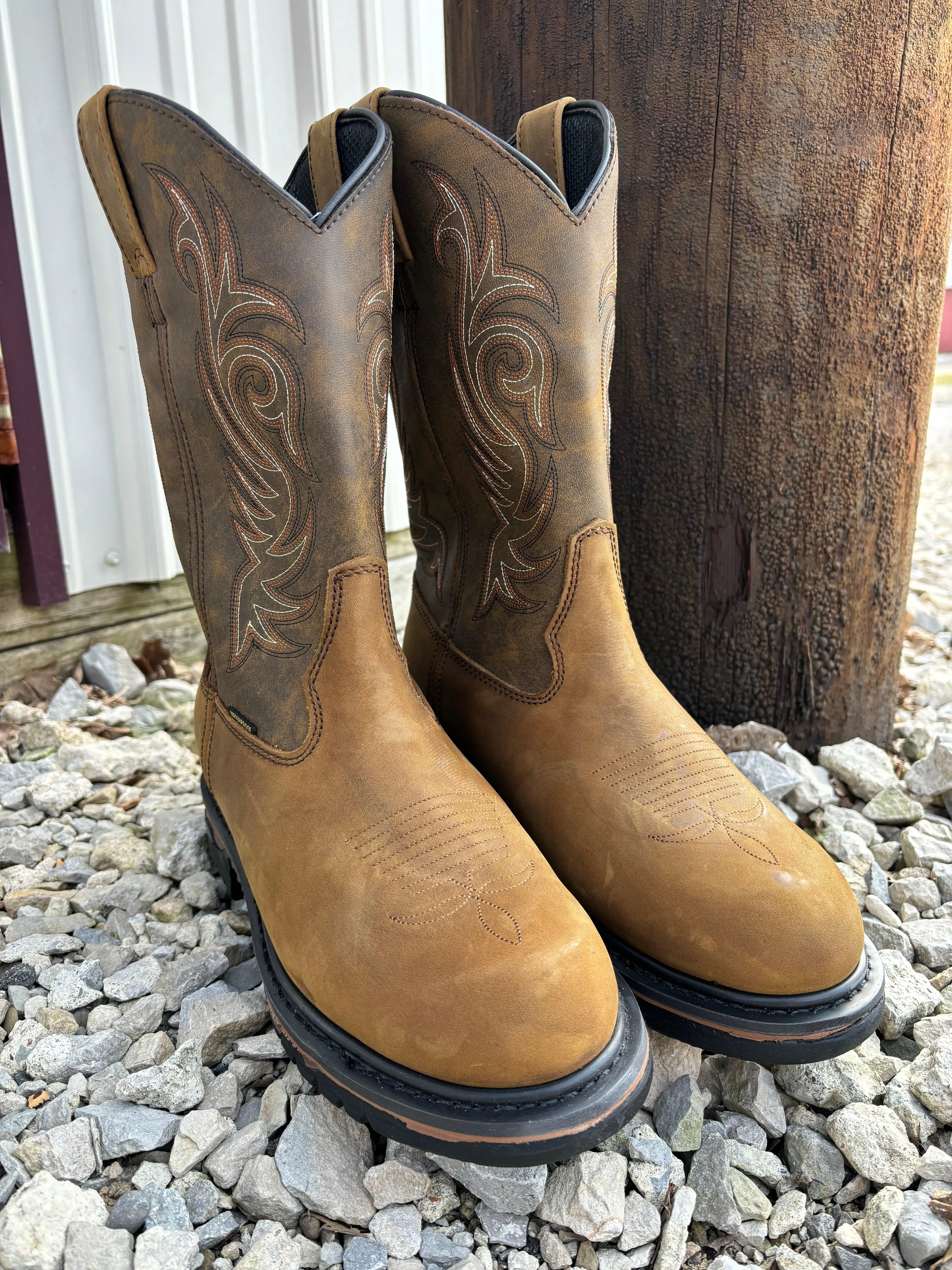 Laredo Men's Hammer Waterproof Round Toe Work Cowboy Boot 68112