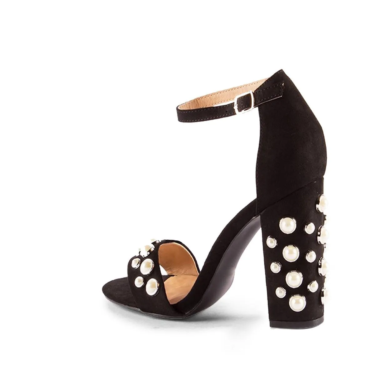 Lea Anklestrap Block Heel With Gems