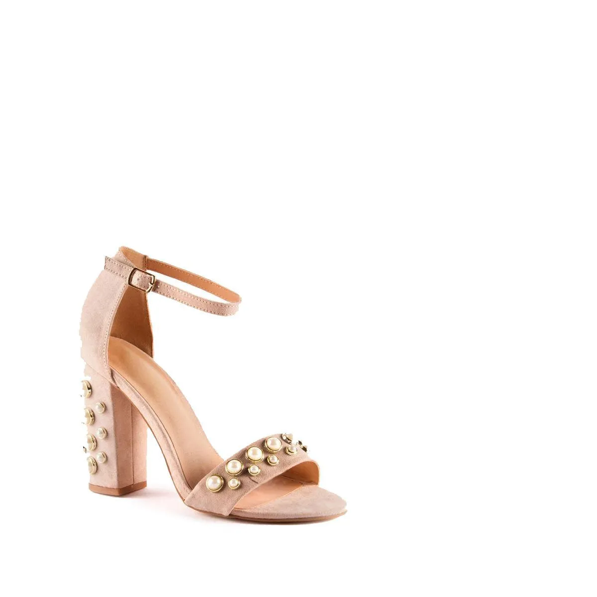 Lea Anklestrap Block Heel With Gems