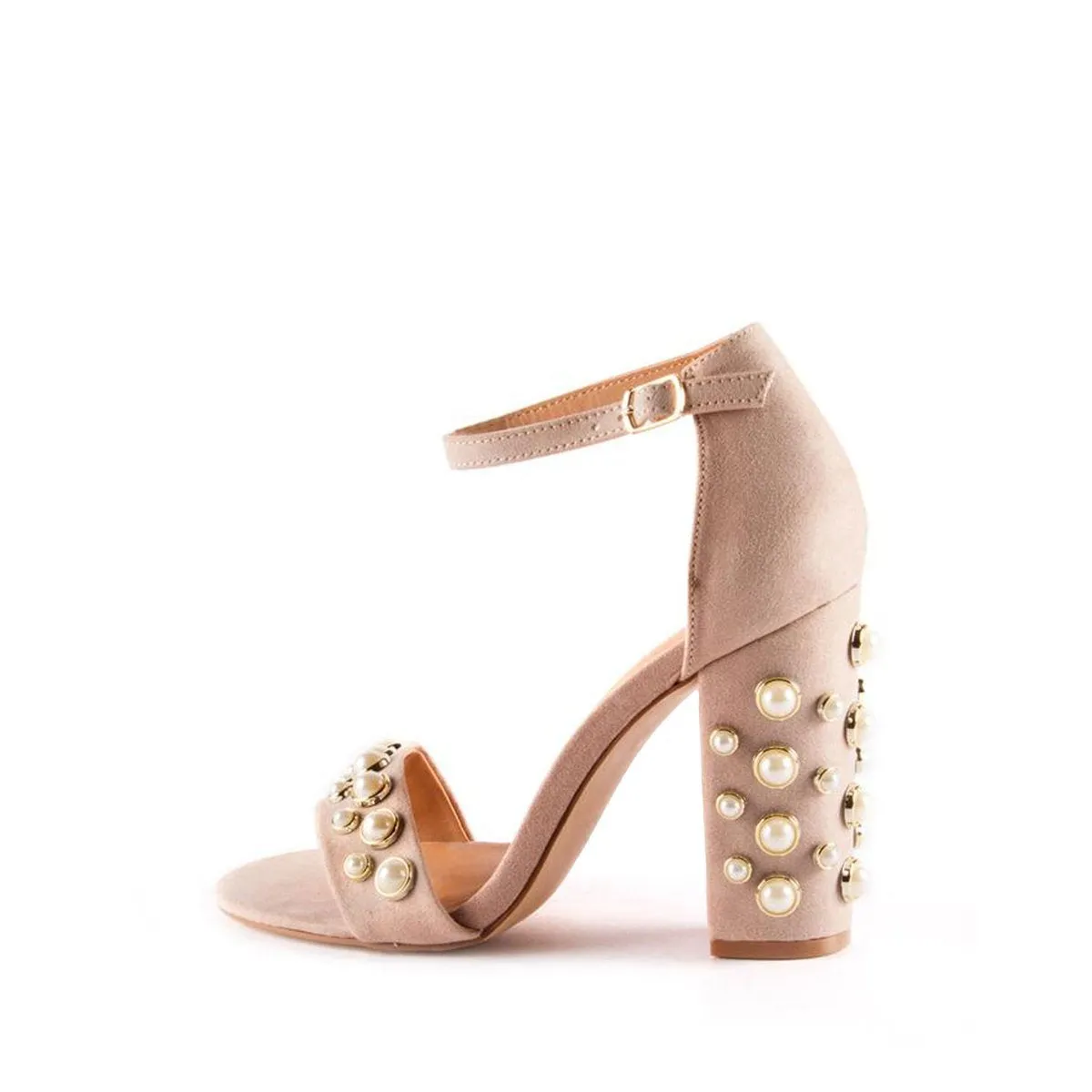 Lea Anklestrap Block Heel With Gems