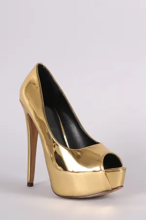 Liliana Peep Toe Patent Stiletto Platform Pump