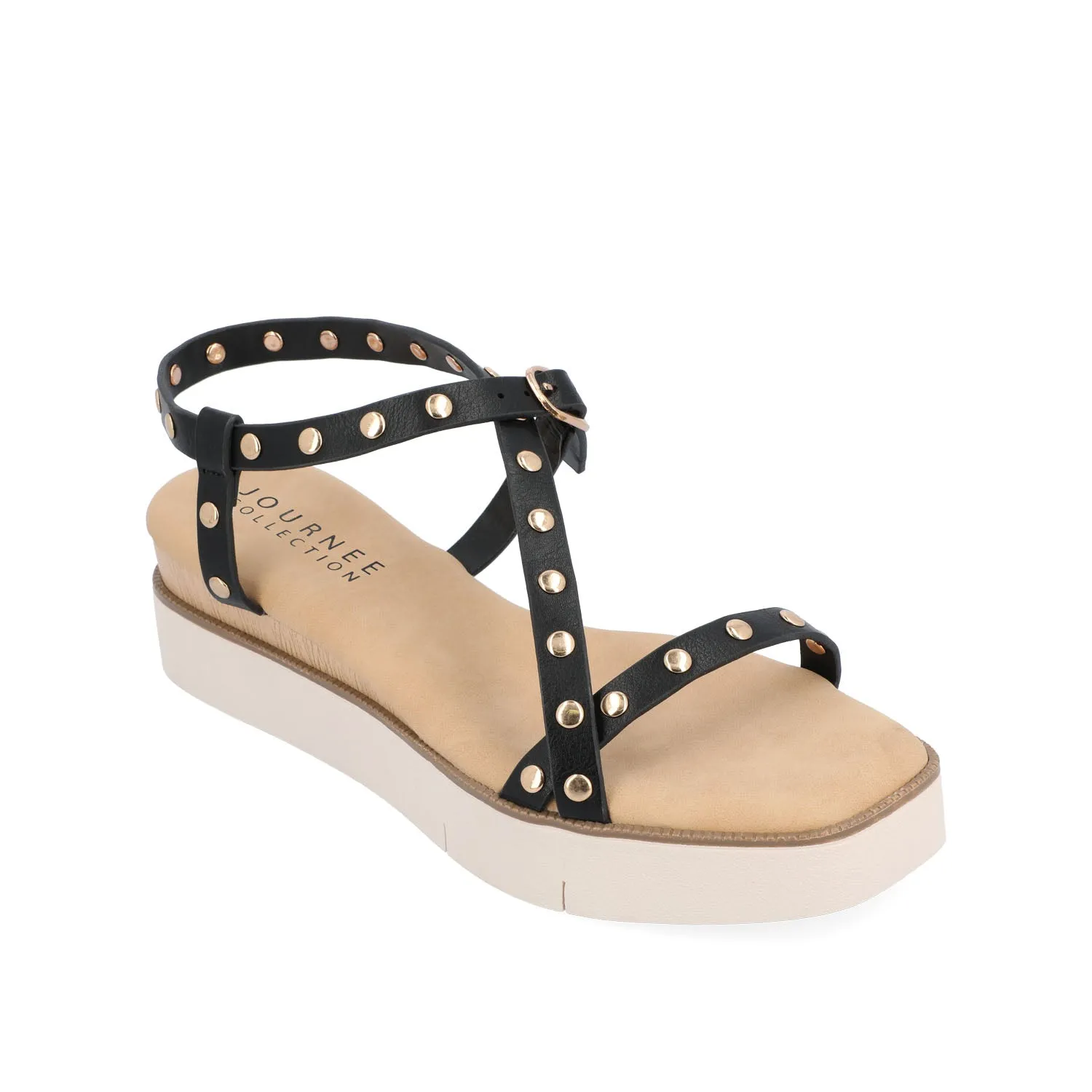 LINDSAY PLATFORM SANDALS IN FAUX LEATHER