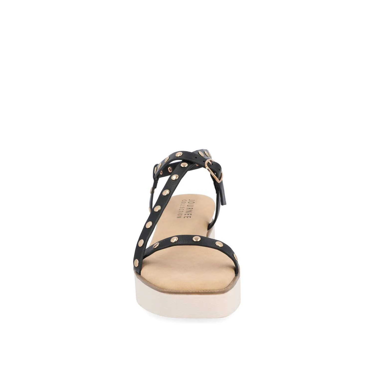 LINDSAY PLATFORM SANDALS IN FAUX LEATHER